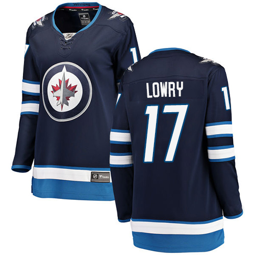 Women's Winnipeg Jets #17 Adam Lowry Fanatics Branded Navy Blue Home Breakaway NHL Jersey