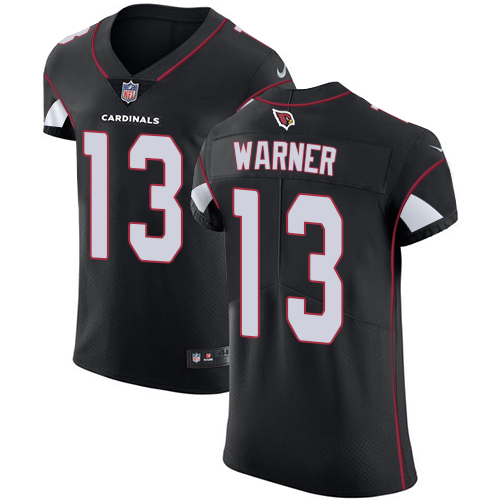 Men's Nike Arizona Cardinals #13 Kurt Warner Elite Black Alternate NFL Jersey