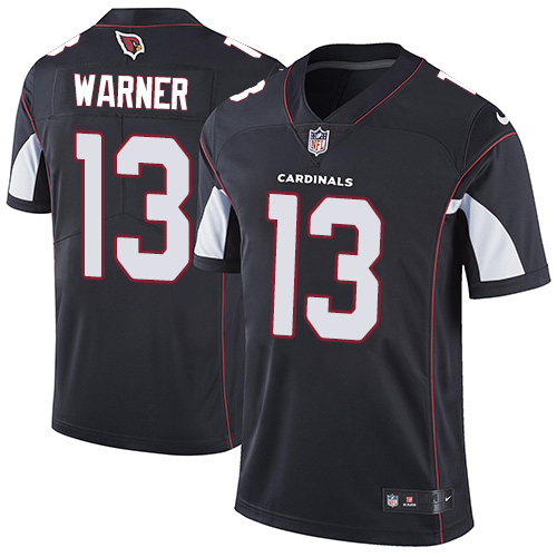 Men's Nike Arizona Cardinals #13 Kurt Warner Black Alternate Vapor Untouchable Limited Player NFL Jersey