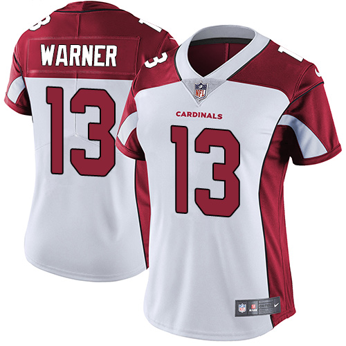 Women's Nike Arizona Cardinals #13 Kurt Warner White Vapor Untouchable Elite Player NFL Jersey