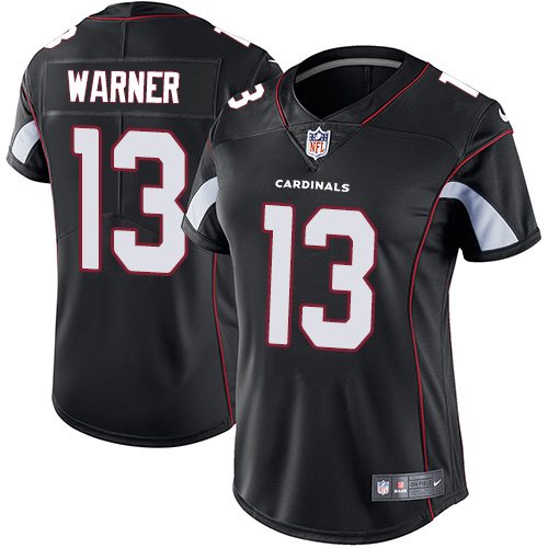 Women's Nike Arizona Cardinals #13 Kurt Warner Black Alternate Vapor Untouchable Elite Player NFL Jersey