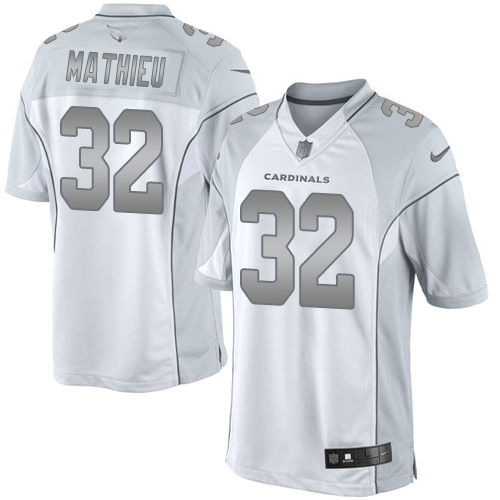 Men's Nike Arizona Cardinals #32 Tyrann Mathieu Limited White Platinum NFL Jersey