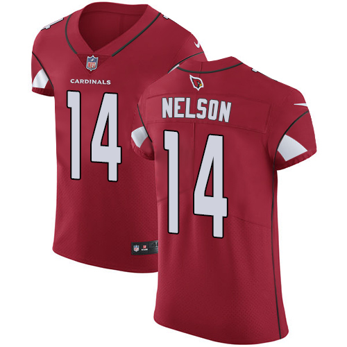 Men's Nike Arizona Cardinals #14 J.J. Nelson Elite Red Team Color NFL Jersey