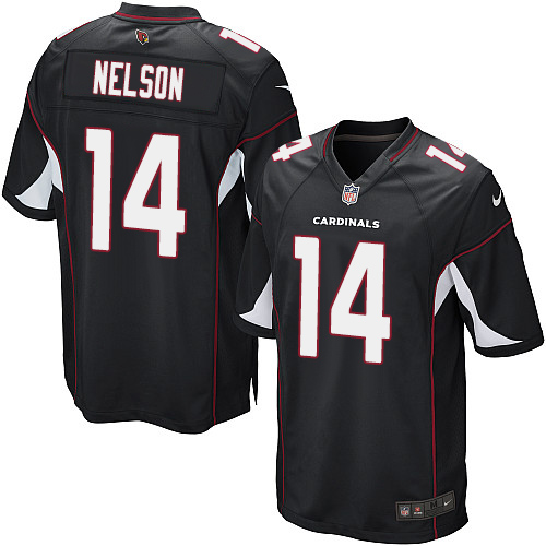 Men's Nike Arizona Cardinals #14 J.J. Nelson Game Black Alternate NFL Jersey