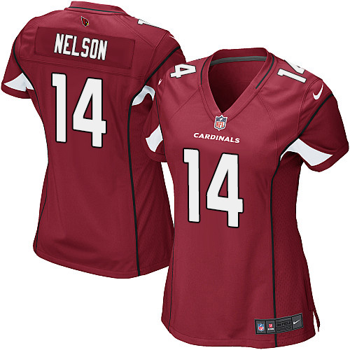 Women's Nike Arizona Cardinals #14 J.J. Nelson Game Red Team Color NFL Jersey