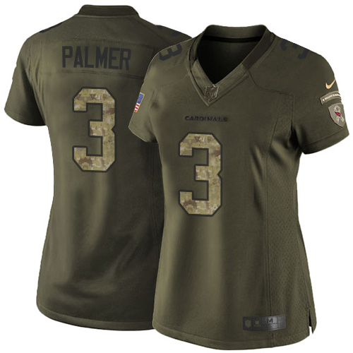 Women's Nike Arizona Cardinals #3 Carson Palmer Elite Green Salute to Service NFL Jersey