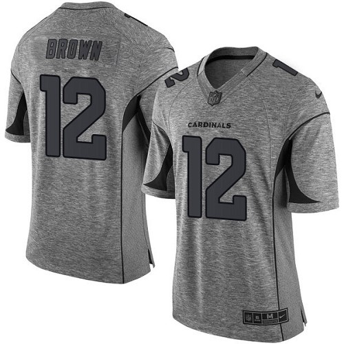 Men's Nike Arizona Cardinals #12 John Brown Limited Gray Gridiron NFL Jersey