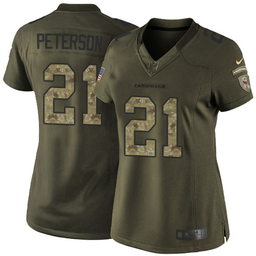Women's Nike Arizona Cardinals #21 Patrick Peterson Elite Green Salute to Service NFL Jersey