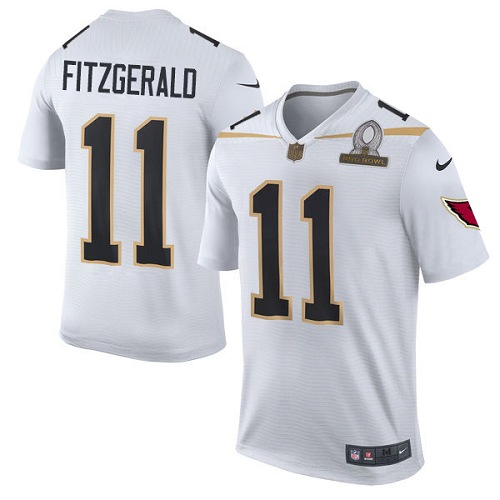 Men's Nike Arizona Cardinals #11 Larry Fitzgerald Elite White Team Rice 2016 Pro Bowl NFL Jersey