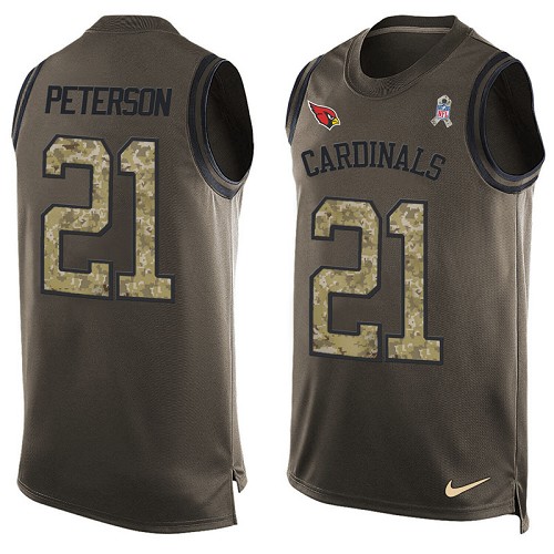 Men's Nike Arizona Cardinals #21 Patrick Peterson Limited Green Salute to Service Tank Top NFL Jersey