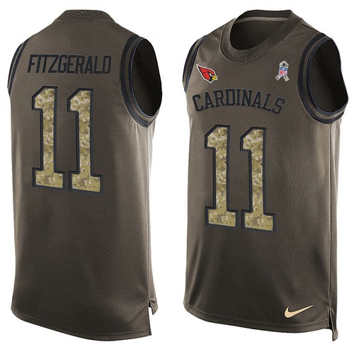 Men's Nike Arizona Cardinals #11 Larry Fitzgerald Limited Green Salute to Service Tank Top NFL Jersey
