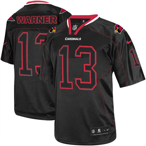 Men's Nike Arizona Cardinals #13 Kurt Warner Elite Lights Out Black NFL Jersey