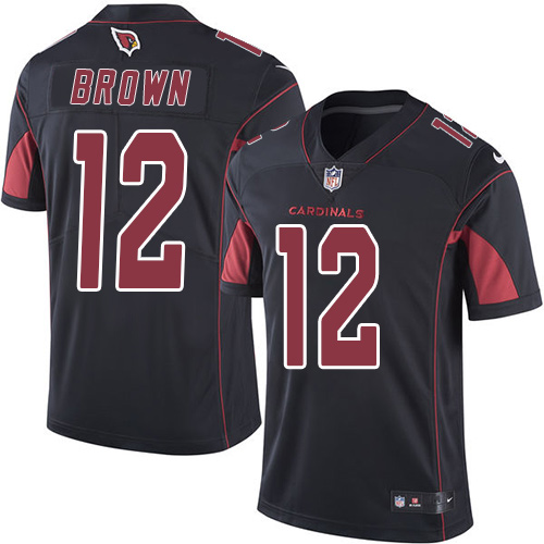 Men's Nike Arizona Cardinals #12 John Brown Limited Black Rush Vapor Untouchable NFL Jersey
