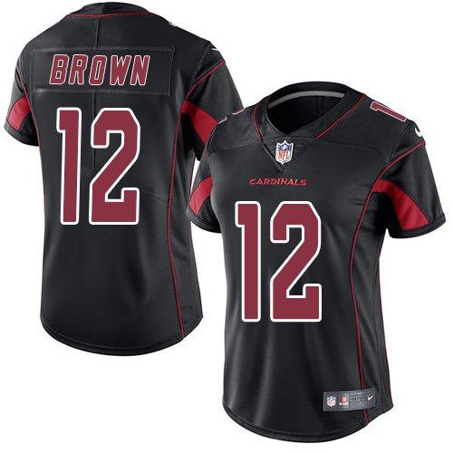 Women's Nike Arizona Cardinals #12 John Brown Limited Black Rush Vapor Untouchable NFL Jersey