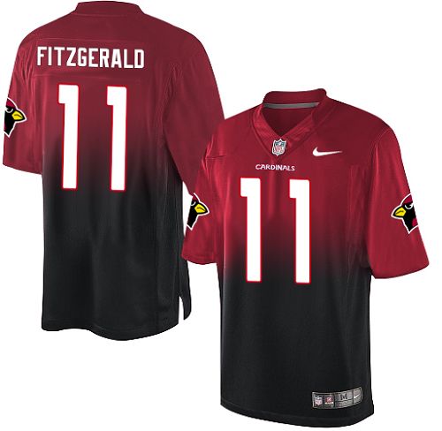 Men's Nike Arizona Cardinals #11 Larry Fitzgerald Elite Red/Black Fadeaway NFL Jersey