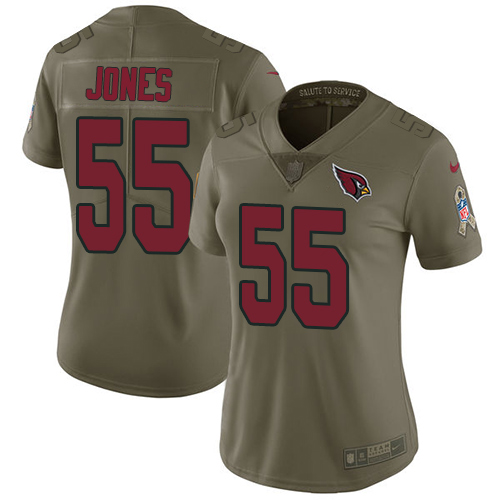 Women's Nike Arizona Cardinals #55 Chandler Jones Limited Olive 2017 Salute to Service NFL Jersey