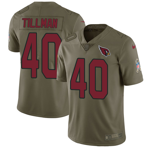 Men's Nike Arizona Cardinals #40 Pat Tillman Limited Olive 2017 Salute to Service NFL Jersey