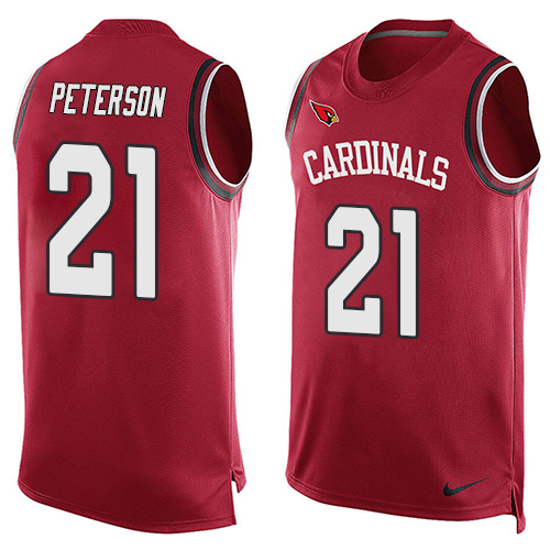 Men's Nike Arizona Cardinals #21 Patrick Peterson Limited Red Player Name & Number Tank Top NFL Jersey