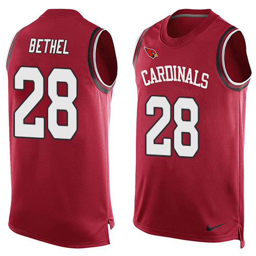 Men's Nike Arizona Cardinals #28 Justin Bethel Limited Red Player Name & Number Tank Top NFL Jersey