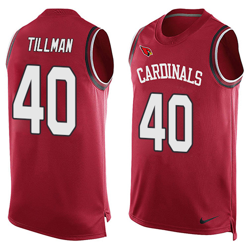 Men's Nike Arizona Cardinals #40 Pat Tillman Limited Red Player Name & Number Tank Top NFL Jersey