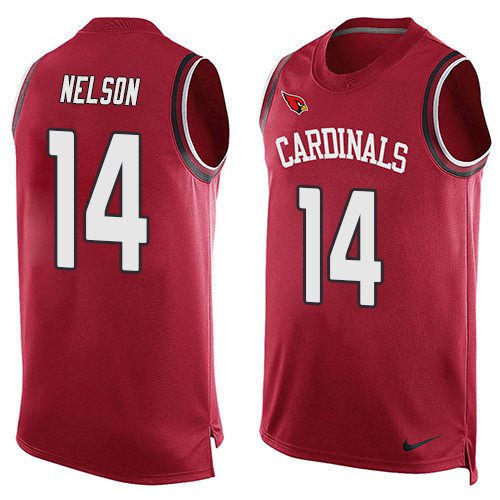 Men's Nike Arizona Cardinals #14 J.J. Nelson Limited Red Player Name & Number Tank Top NFL Jersey