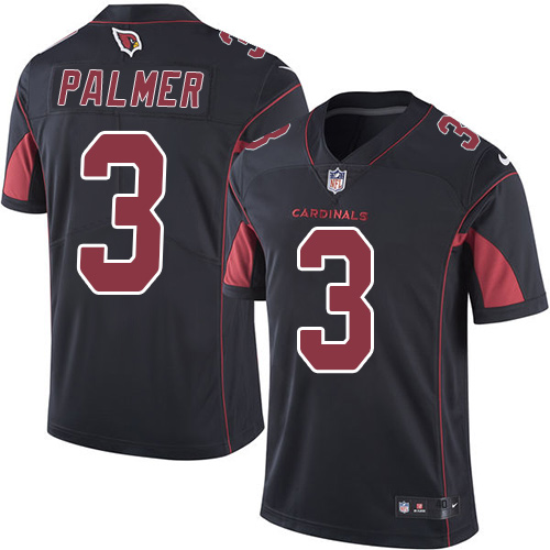 Men's Nike Arizona Cardinals #3 Carson Palmer Elite Black Rush Vapor Untouchable NFL Jersey