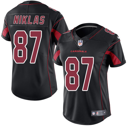 Women's Nike Arizona Cardinals #87 Troy Niklas Limited Black Rush Vapor Untouchable NFL Jersey