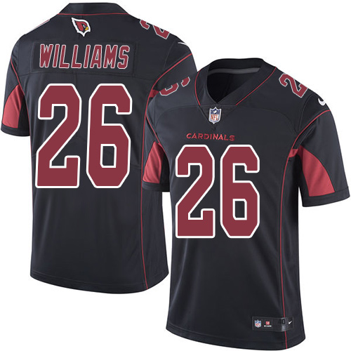 Men's Nike Arizona Cardinals #26 Brandon Williams Elite Black Rush Vapor Untouchable NFL Jersey