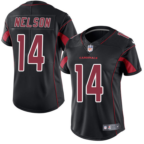 Women's Nike Arizona Cardinals #14 J.J. Nelson Limited Black Rush Vapor Untouchable NFL Jersey