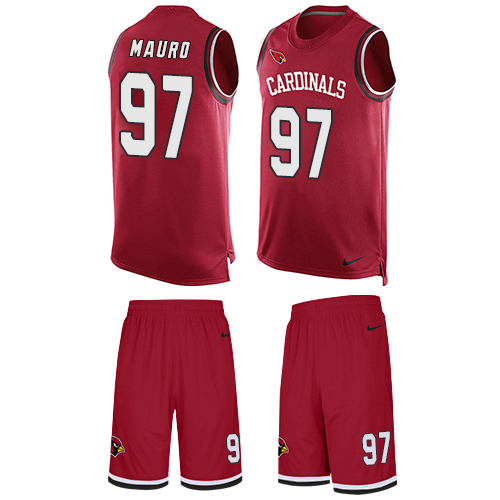 Men's Nike Arizona Cardinals #97 Josh Mauro Limited Red Tank Top Suit NFL Jersey