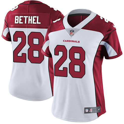 Women's Nike Arizona Cardinals #28 Justin Bethel White Vapor Untouchable Elite Player NFL Jersey