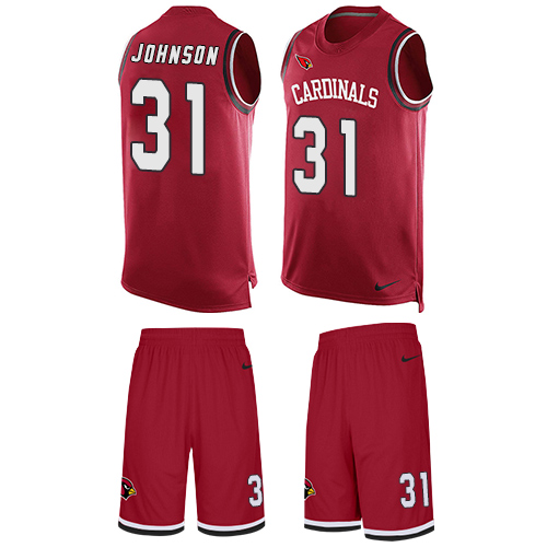 Men's Nike Arizona Cardinals #31 David Johnson Limited Red Tank Top Suit NFL Jersey