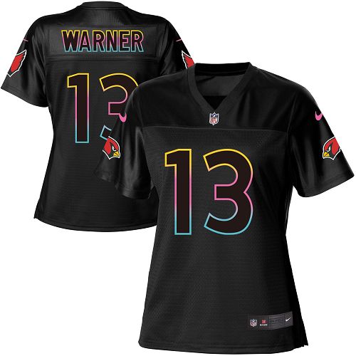 Women's Nike Arizona Cardinals #13 Kurt Warner Game Black Fashion NFL Jersey