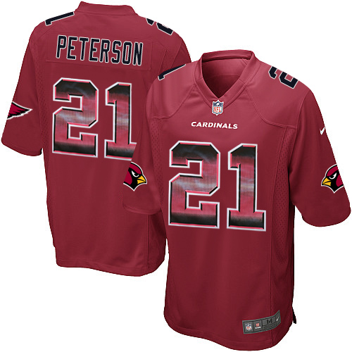 Men's Nike Arizona Cardinals #21 Patrick Peterson Limited Red Strobe NFL Jersey