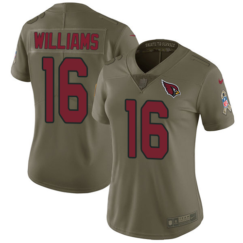 Women's Nike Arizona Cardinals #16 Chad Williams Limited Olive 2017 Salute to Service NFL Jersey