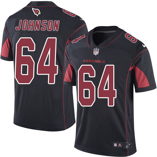 Men's Nike Arizona Cardinals #64 Dorian Johnson Elite Black Rush Vapor Untouchable NFL Jersey