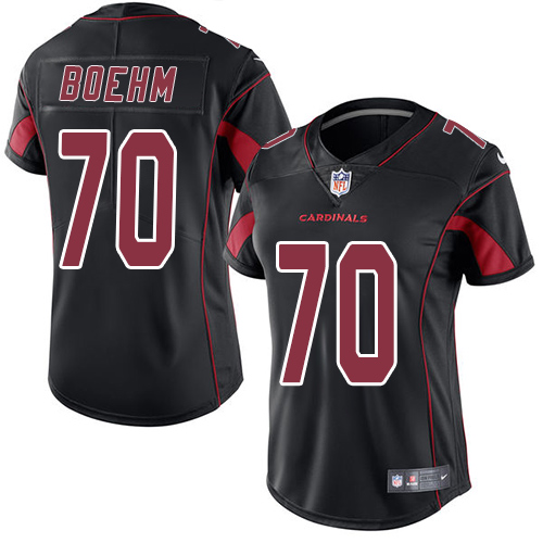 Women's Nike Arizona Cardinals #70 Evan Boehm Limited Black Rush Vapor Untouchable NFL Jersey