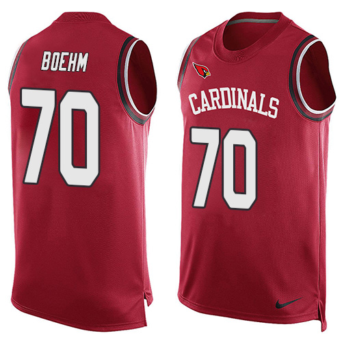 Men's Nike Arizona Cardinals #70 Evan Boehm Limited Red Player Name & Number Tank Top NFL Jersey