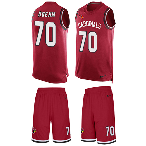 Men's Nike Arizona Cardinals #70 Evan Boehm Limited Red Tank Top Suit NFL Jersey