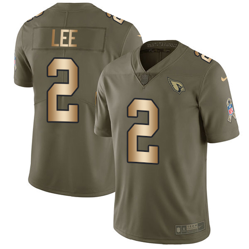 Men's Nike Arizona Cardinals #2 Andy Lee Limited Olive/Gold 2017 Salute to Service NFL Jersey