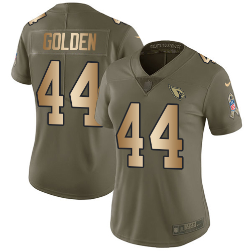 Women's Nike Arizona Cardinals #44 Markus Golden Limited Olive/Gold 2017 Salute to Service NFL Jersey
