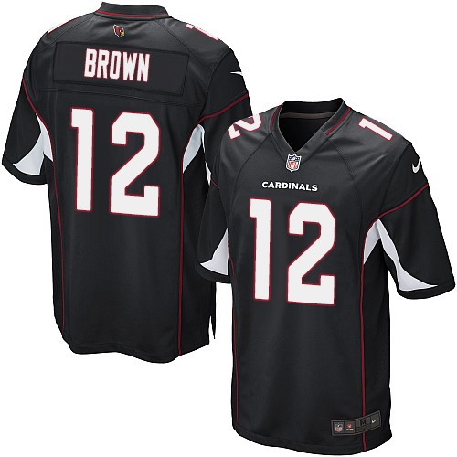 Men's Nike Arizona Cardinals #12 John Brown Game Black Alternate NFL Jersey