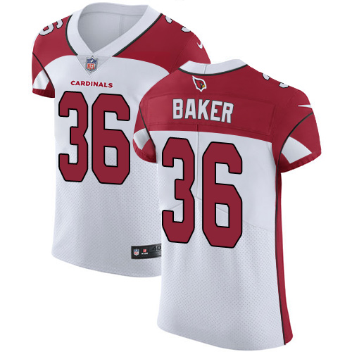 Men's Nike Arizona Cardinals #36 Budda Baker Elite White NFL Jersey