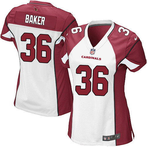 Women's Nike Arizona Cardinals #36 Budda Baker Game White NFL Jersey