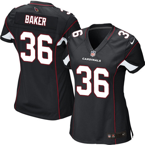 Women's Nike Arizona Cardinals #36 Budda Baker Game Black Alternate NFL Jersey