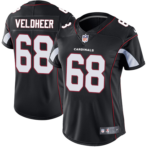 Women's Nike Arizona Cardinals #68 Jared Veldheer Black Alternate Vapor Untouchable Elite Player NFL Jersey