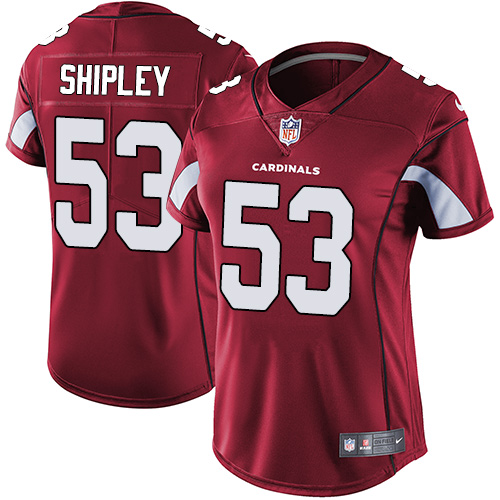 Women's Nike Arizona Cardinals #53 A.Q. Shipley Red Team Color Vapor Untouchable Elite Player NFL Jersey