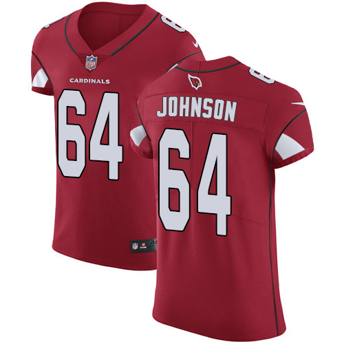 Men's Nike Arizona Cardinals #64 Dorian Johnson Elite Red Team Color NFL Jersey