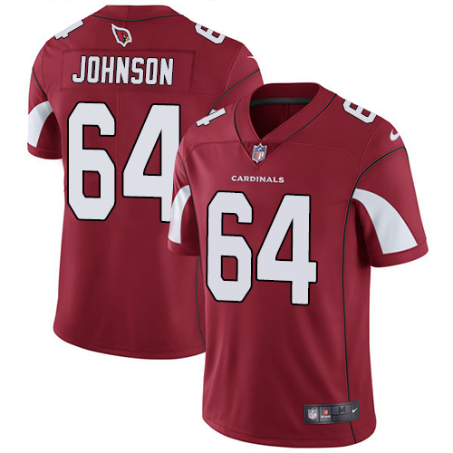 Youth Nike Arizona Cardinals #64 Dorian Johnson Red Team Color Vapor Untouchable Elite Player NFL Jersey