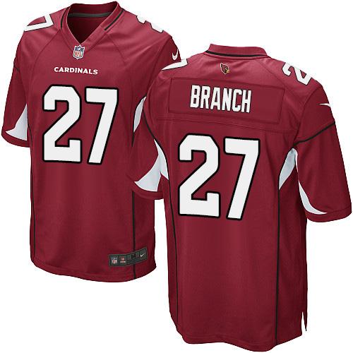 Men's Nike Arizona Cardinals #27 Tyvon Branch Game Red Team Color NFL Jersey